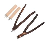KAILIKETIY 4pcs Wooden Bird Standing Sticks for Parrots with Claw Grinding Feature, Fixed Play Stands for Pet Cage Accessories and Bird Training Toys