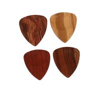 KAILIKETIY 4Pieces Folk Electric Wooden Guitar Picks Boxed Ergonomic Design Durable Plectrums for Sound and Comfortable Strumming Multipurpose Natural Picks for Acoustic and Electric