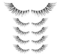 KAILIKETIY 5 Pairs False Eyelash Strips for Female with Classic Black Design, Lightweight and Safe, Not Easy to Deform, for Attending Parties and Everyday Life