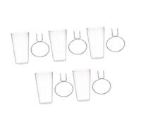 KAILIKETIY 5 Sets Transparent Pegboard Bins with Rings and Hooks Round Cup Storage Organizers for Tools and Craft Accessories Home Garage Workbench Kitchen Space Saver