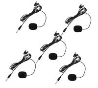 KAILIKETIY 5pcs Black Clip-on Microphone Set, Professional Lapel Lavalier Phone Microphones for Teaching, Presentations, Interviews, Portable Multi-functional Audio Accessory