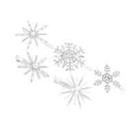 KAILIKETIY 5Pcs Glitter Snow Hairpins Rhinestone Snowflake Hair Accessories Delicate Hair Barrettes for Women for Weddings Parties and Special Occasions Random Styles