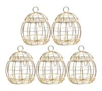 KAILIKETIY 5pcs Metal Birdcage Candy Boxes Portable and Safe Iron Packaging with Beautiful Romantic Golden Design for Wedding and Festivals