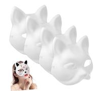 KAILIKETIY 5Pcs Paper Cat Masks DIY Craft Blanks for Masquerade Party Cosplay Easy to Decorate Lightweight Multipurpose Animal Costume Accessories