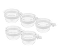 KAILIKETIY 5pcs Pvc Parrot Food and Water Bowls Detachable Hanging Bird Feeding Cups for Cage, Large Capacity, Versatile and Easy to Place for Daily Use