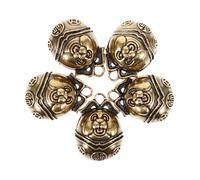 KAILIKETIY 5Pcs Vintage Brass Dog Collar Bells Crisp Sound Charms for Pets Hanging Bell Pendants DIY Craft Accessories for Dogs and Cats