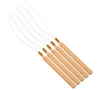 KAILIKETIY 5pcs Wooden Handle Bead Threader Tools for Easy to Thread Beads and Jewelry Making, Suitable for DIY Bracelet Making and Embroidery, Lightweight Wood and Metal Material