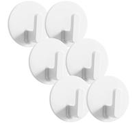 KAILIKETIY 6 Pcs Self Adhesive Sticky Hooks White Abs Heavy Duty Wall Mounted Hooks for Kitchen and Bedroom, Organizing Items and Creating Storage Space, 0.75kg Capacity