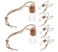 KAILIKETIY 6Pcs Car Air Freshener Diffuser Bottles Empty Auto Perfume Container DIY Oil Diffuser for Car Transparent Hanging Aroma Bottle for Aromatherapy