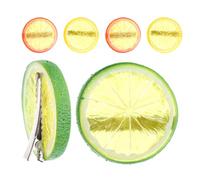 KAILIKETIY 6pcs Cute Acrylic Fruit Hair Clips for Women Realistic Lemon Slice Small Hair Accessories Suitable for Birthdays and Parties Versatile and Lovely