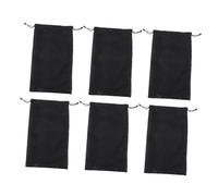 KAILIKETIY 6pcs Drawstring Wig Storage Bags Black Hair Tools Organizer Pouches for Home Salon Travel Packaging for Wigs Combs Curling Irons