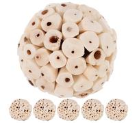 KAILIKETIY 6Pcs Natural Edible Soft Ball Chew for Rabbits and Small Pets Multi-functional Foraging and Shredding Dental Care Bunny to Reduce Loneliness and Prevent Furniture Chewing