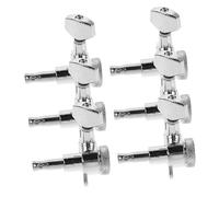 KAILIKETIY 6pcs Self Locking Precision Tuning Pegs for Electric and Acoustic Guitars Secure Locking Mechanism Reliable String Stability Silver Full Enclosed Guitar String Tuners