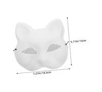KAILIKETIY 6pcs White Fox and Cat Half Face Masks with Lace Comfortable Fit DIY Painting Masquerade Animal Face Covers for Halloween Party Favors and Costume Accessories