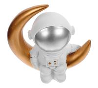 KAILIKETIY Adorable Moon Astronaut Statue Resin Desktop Decor for Bedroom Household Ornament Space Figurine Gift for Boys and Office Tabletop Decoration