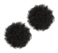 KAILIKETIY Afro Puff Hairpieces Curly Bun Hair Extensions 2pcs 15cm Synthetic High-temperature Fibre Drawstring Afro Hair Wigs for Women Updo