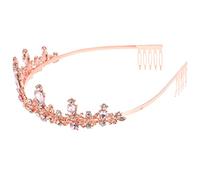 KAILIKETIY Alloy Crystal Crown for Women Elegant Wedding Tiara Beautiful Hair Accessory for Birthdays Engagements and Special Occasions Pink