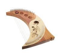 KAILIKETIY Ancient Style Lyre Harp with Wooden Body and Metal Strings - Portable 19-String Retro Harp Comfortable to Hold with Bright Sounds for Home Music Practice