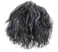 KAILIKETIY Bald Man Wig and Bald Cap for Adult Men Black and White Halloween Cosplay Party Wig Fake Hairpiece for Masquerade and Role Play