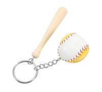 KAILIKETIY Baseball Keychain for Boys Sports Theme Party Favor Wooden Bat Mini Keyring Keyring Keychain Sports Player Favors