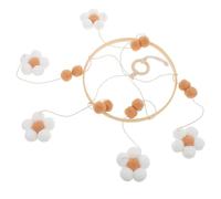 KAILIKETIY Boho Crib Mobile Baby Mobile for Bassinet for Crib Floral Design with Wool and Felt Balls Coffee Color Beech Wood Material Easy Installation Creates Warm and Cozy Atmosphere