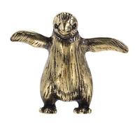 KAILIKETIY Brass Penguin Figurine Miniature Vintage Sculpture Solid Brass Animal Statue for Living Room Bedroom Office Artistic Desk Ornament Intricate Details