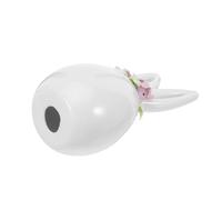 KAILIKETIY Bunny Decor Bunny Decorative Ornament Porcelain Ceramic Fine Handcrafting Delicate Finish Festive Flower Wreath Design Easter Artistic Elegant Sculpture for Decorative Touch