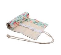 KAILIKETIY Canvas Floral Pencil Roll up Case 36 Slots Large Capacity Pen Wrap Organizer for Students Artists Portable School Stationery Storage Pouch