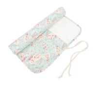 KAILIKETIY Canvas Pencil Roll Case for Artists, Double-Layer 22-Slot Paint Brush Pouch Floral Pattern, Large Capacity Portable Drawing Pencil Holder for Watercolor and Oil Painting Brushes