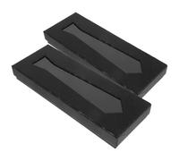 KAILIKETIY Cardboard Tie Box Elegant Design 2pcs Stylish Black Compact and Versatile Storage Case for Men Neckties for Travel and Home Use for Modern Gentlemen
