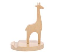 KAILIKETIY Cartoon Giraffe Wooden Phone Desktop Holder Cell Phone Stand Adorable Animal Shape Safe Desktop Decoration for Holiday and Family Use