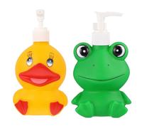 KAILIKETIY Cartoon Lotion and Shampoo Pump Bottles 2Pcs 300ml Portable Refillable Containers for Dormitory and Bedroom