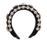 KAILIKETIY Charming Baroque Headband Diamond Decor, Padded Blue Crystal Hairband, Palace Style Hair Accessory for Girls and Women, Elegant Home Use Hairband