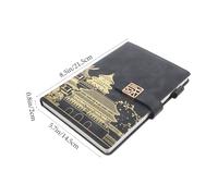 KAILIKETIY Chinese Style Planner Notebook Black Imitation Leather Daily Planner Notepad for Schedule Recording and Organizing Work with Thick Cover and Secure Buckle, for Teachers and Bosses