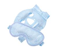 KAILIKETIY Cooling Eye Mask and Face Ice Pack Set, Reusable Cold Compress for Puffiness Relief, Soothing Blue Gel Mask White Ice Beads for Travel and Sleeping