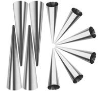KAILIKETIY Cream Horn Moulds Resistant to Rust Cone Shaped 10pcs Stainless Steel Convenient Storage for Baking Croissants and Pastry Tubes