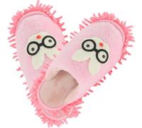 KAILIKETIY Cute Rabbit Winter Mopping Slippers Detachable Floor Cleaning Dust Sweeping Slippers for Women, Pink Plush Lazy Mop Shoes with Removable Cover for Home Use