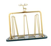 KAILIKETIY Desktop Storage Holder Glass Cup Rack with Ironwork Tray Sturdy Breathable Household Cup Stand for Kitchen and Living Room Organization Easy Access and Portable Design