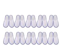 KAILIKETIY Disposable Non-Slip Spa Slippers for Guests, 10 Pairs Blue-Edged 4Mm Fleece Lined, Universal Size 42, Suitable for Hotels, Home, Beauty Salons, and Guest Houses