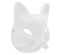 KAILIKETIY DIY White Fox Mask Blank Paper Hand Painted for Women Halloween Cosplay Party Accessory Craft Painting Mask for Carnival and Birthday Celebrations