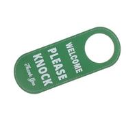 KAILIKETIY Do Not Disturb Door Sign Double-sided Pu Leather with Please Knock Message Easy to and Versatile Design Elegant Green Door Hanger Suitable for Office and Meeting Rooms