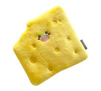 KAILIKETIY Dog Snuffle Mat Squeaky Pet Pad Cheese Shaped Sniffing Toy for Interactive Play Training Sense of Smell Hide Treats Plush Foraging Cushion for Dogs