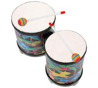 KAILIKETIY Educational Boys and Girls Bongo Drum Set with 5-6 Inch Handheld Conga and Drumsticks, Percussion Instrument for Children Ages 8-12, Forest Design Toddler Percussion Toy