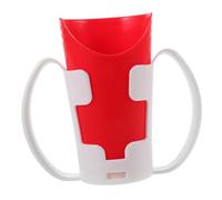 KAILIKETIY Ergonomic Nosey Drinking Cup for Elderly Patients U-Shaped Lip, Red Spill-Proof Plastic Tumbler Non-Slip Base and Handle, Special Needs Caregiver Supplies for Rehabilitation and Safety