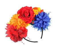 KAILIKETIY Flower Headband Floral Hair Accessories Rainbow Flower Crown Hair Hoops for Easy to Wear Headpiece for Parties Weddings and Family Photos Floral Garland Design