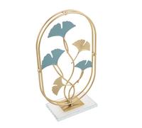 KAILIKETIY Ginkgo Leaves Sculpture Art Decor Hollow Artwork for Tabletop Decoration Luxurious Adornment for Entrance Shelf Display