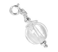KAILIKETIY Glass Perfume Bottle Keychain with Silver Elastic Ring Portable Empty Aroma Vial Pendant for Essential Oils Travel-friendly Decorative Scent Container and Wishing Charm