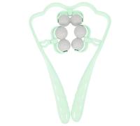 KAILIKETIY Handheld Manual Neck Massager with Six Balls Roller, Green Multi-Function Neck and Shoulder Massage Tool for Home Use, Cervical Muscle Relaxation Accessory