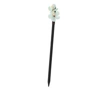 KAILIKETIY Handmade Retro Green Wooden Hair Stick with Floral Design Classic Japanese Hairpin for Vintage Styling Lightweight Skin-friendly Hair Accessory for Long