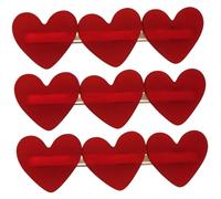 KAILIKETIY Heart Barrette Hair Clips Set 3 Pieces Comfortable Touch Stylish Red Hair Accessories for Girls and Women Romantic Daily Wear